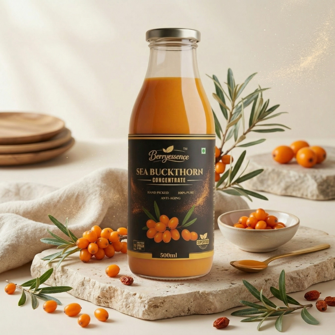 Sea Buckthorn Concentrate Pulp Juice 300ml | Promotes Healthy Gut | Removes Bloating Issue