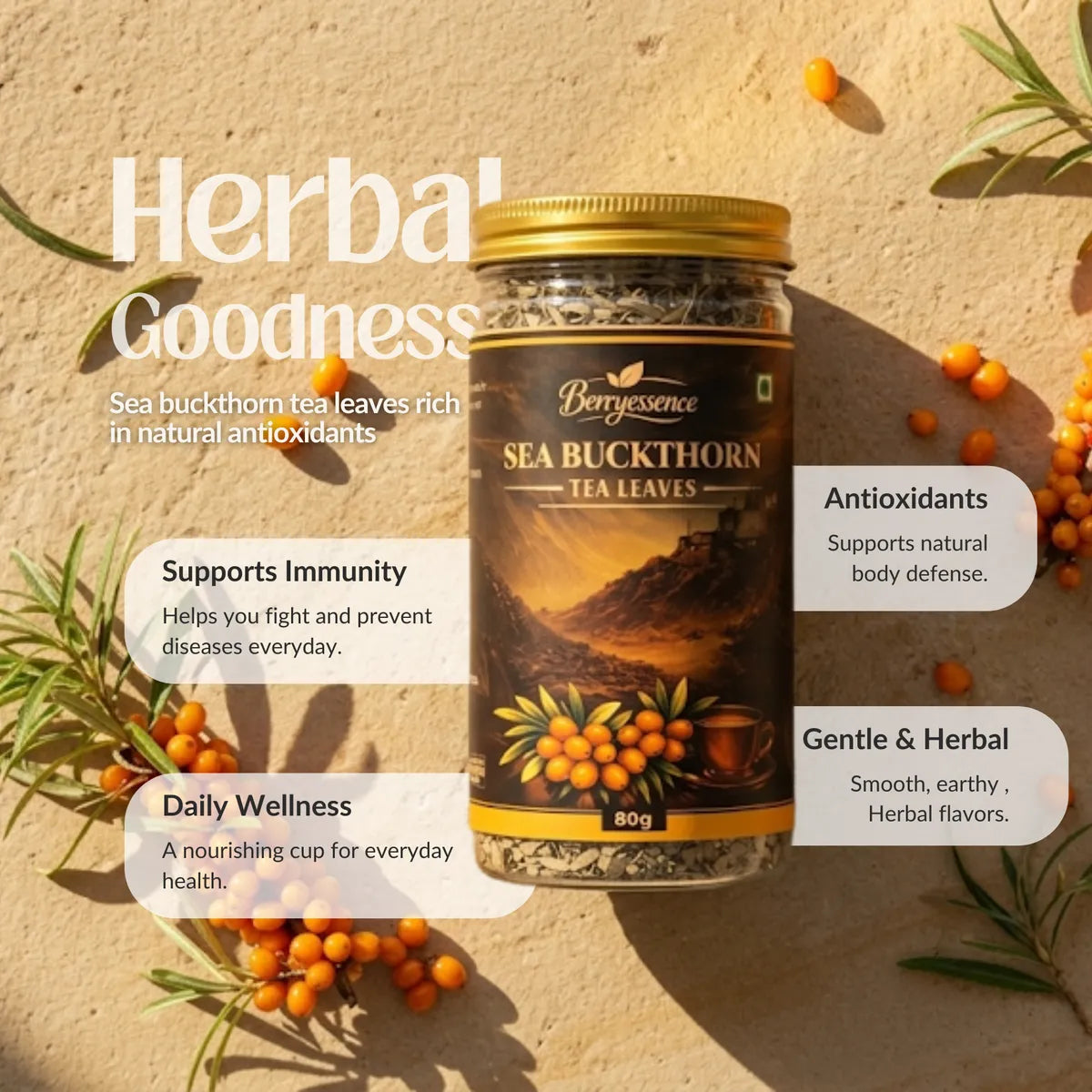 Sea Buckthorn Tea Leaves