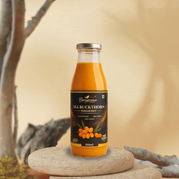 Sea Buckthorn Concentrate Pulp Juice 300ml | Promotes Healthy Gut | Removes Bloating Issue